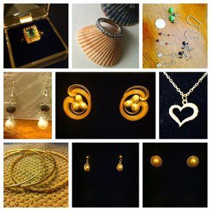 Costume Jewelry Resellers Box‎ 13 Pieces Bangles Earrings Necklace Ring